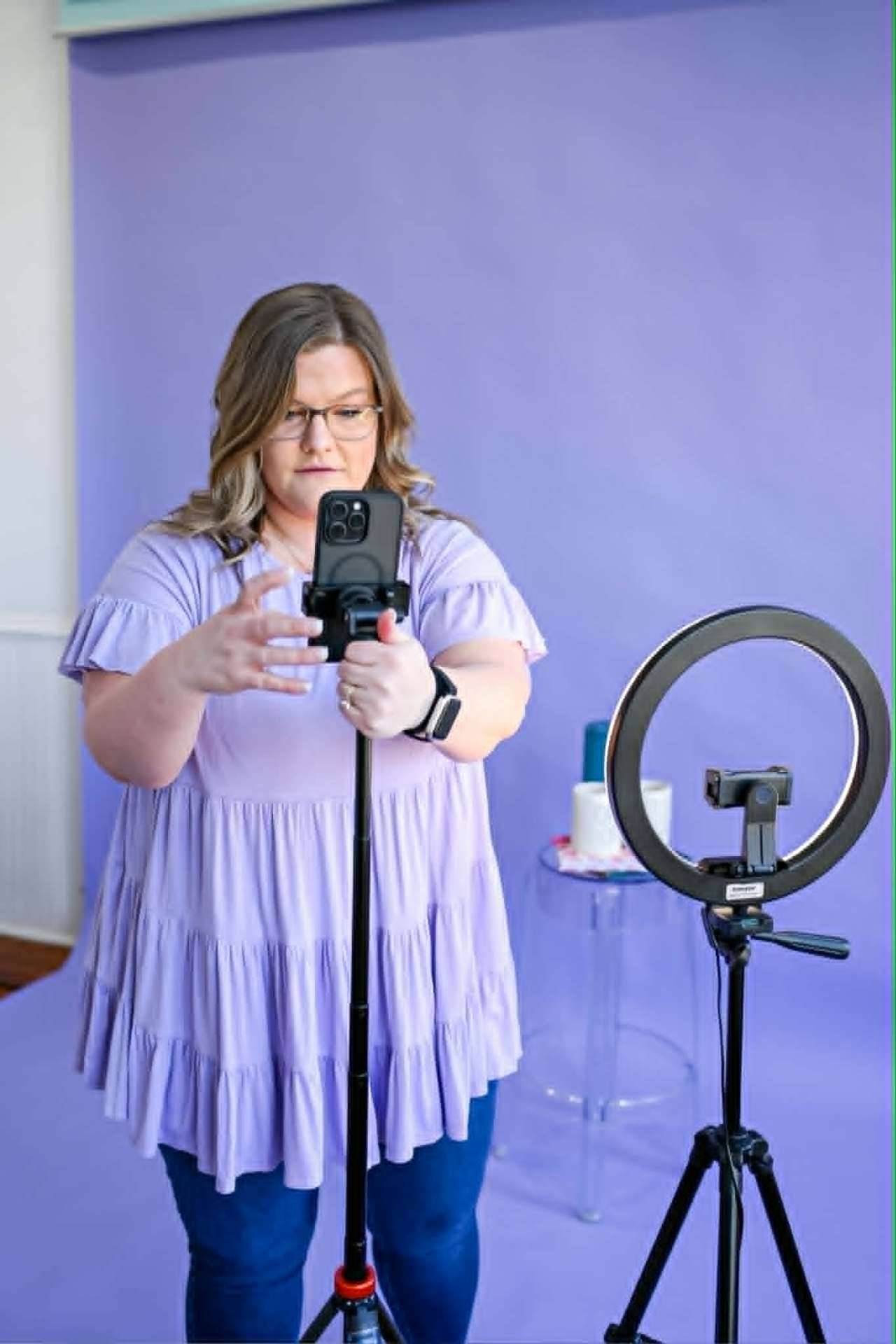 Setting up a phone on a tripod for a quick video